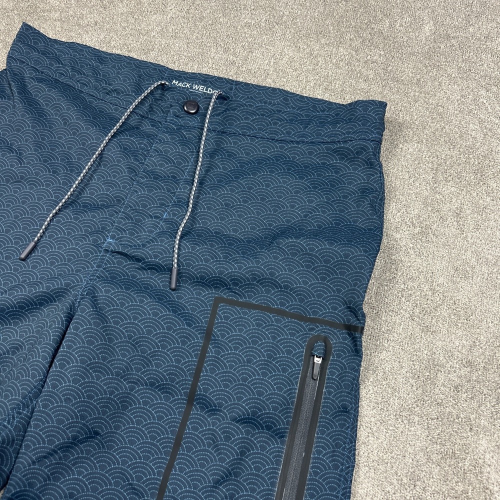 Mack Weldon Board Shorts Mens 33/34 Blue Geometric Swim Trunks Bathing Suit Surf
